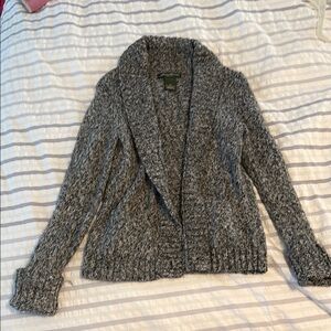 Eddie Bauer Gray Chunky Knit Cardigan Sweater
